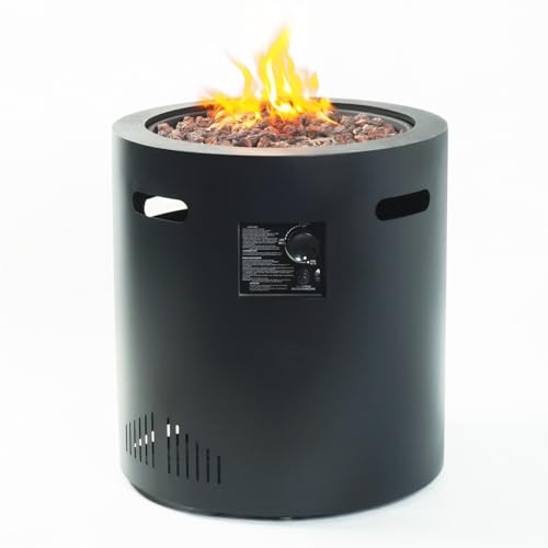 YATEMATE Outdoors 23 inch Steel Gas Fire Pit, Outside Propane