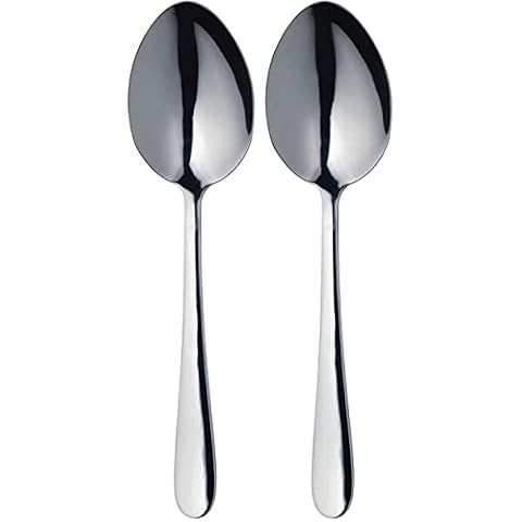 MasterClass Duo of Stainless Steel Serving Spoons, 2-Piece Spoon Set for Buffets, Dinner Parties and Family Meals - Silver Cover