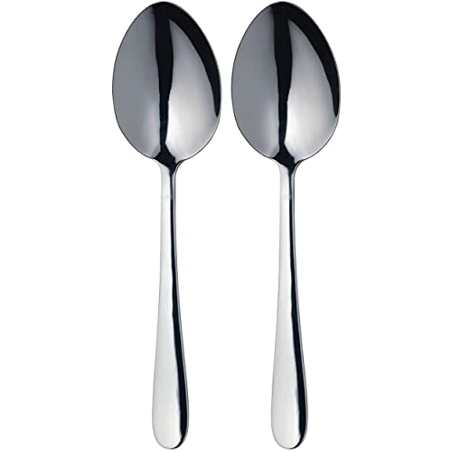 MasterClass Duo of Stainless Steel Serving Spoons, 2-Piece Spoon Set for Buffets, Dinner Parties and Family Meals - Silver