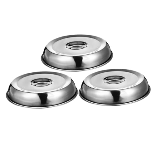 AUTSUPPL 3 Piezas Cubiertas para Platos de Acero Inoxidable Tapas Redondas para Alimentos Cúpulas para Bistec y Cocina Protección y Duradera