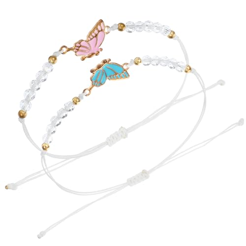 Freundschaftsarmband BFF Armbänder für passende 2 Stück Schmetterlingsarmbänder verstellbar Beste Freundin Geschenk Teenager Mädchen Schmuck Geburtstag Valentinstag Freundinnentag Matching Accessoire