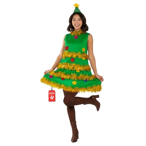 Fun Shack Kostüm Weihnachtsbaum für Damen Tannenbaum Kleid Perfekt für Weihnachten und Karneval L