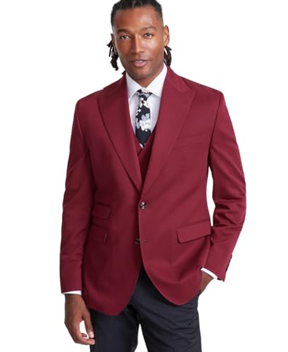 Mens Classic fit Suit Jacket Blazer 44 R Red Plaid