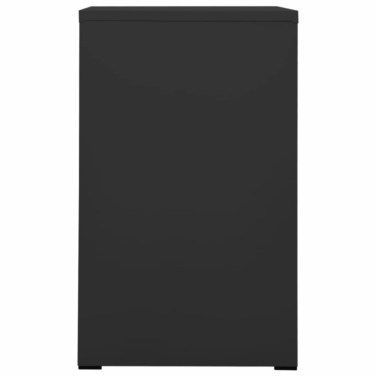Schedario Antracite 46x62x102,5 cm in Acciaio,Cassettiera, Mobiletto da Ufficio con Serratura,Regolabile per Cartelle Sospese, Superficie Testurizzata, per Ufficio, Studio