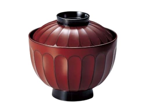 J-kitchens 汁椀 日本製 菊割 吸物椀 古代根来 (1客) 10.7cm 漆塗り 手塗り その壱