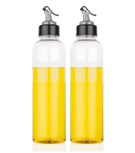 Image of Plastic Oil Dispenser Bottles for Kitchen | Leak-Proof Cooking Oil Container with Measuring Scale| Easy Pouring Oil Bottle for Home & Restaurant Use (2 x 1000ml) Pack of 2, Clear