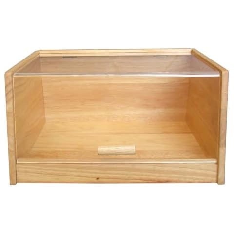 UNIQUE HOME LIVING Wooden Bread Bin with Clear Lid Cover