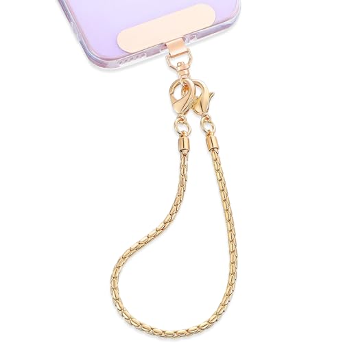 QFGasre Phone Wrist Strap Metal Phone Chain Wristlet Detachable Cellphone Lanyard Wrist with 2 Tether Tab Wristlet Straps for Cases Phones Charm Strap for Women Shopping Traveling Party Walking - image 1