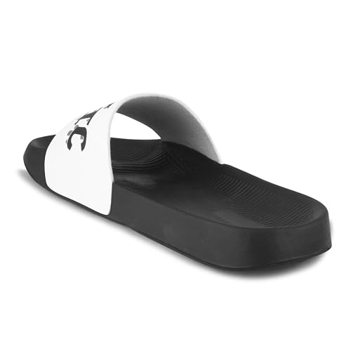 Image of PERY-PAO Sliders Mens White, Black, Grey Stylish Printed Flip Flop & Slippers