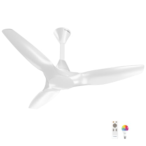 Image of Crompton New SilentPro Enso Senze 1200mm iOT BLDC Ceiling Fan | Premium Design | Wi-Fi, Bluetooth & Remote | Alexa & Ok Google |2x Low Noise |~50% Energy Savings | 4 Year Brand Warranty | All White