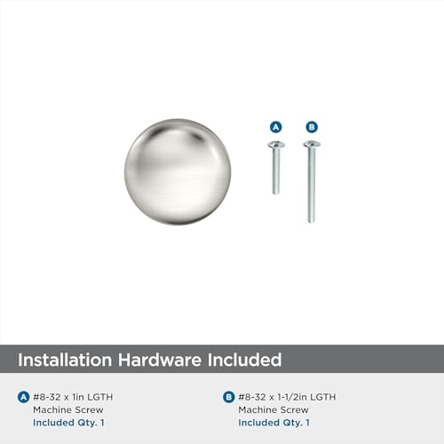 Image of Amerock 10 Pack 1-1 /4 inch Round Edona Satin Nickel Cabinet Knob | Durable Zinc drawer knob and cabinet hardware, ideal for kitchen cabinets, bathroom vanities, dressers, and furniture
