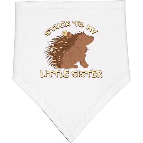 inktastic Stuck To My Little Sister Baby Bandana Bib