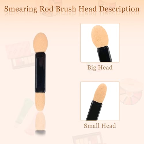YOLCAR 120PCS Eyeshadow Applicators with Organizer, Disposable Eyeshadow Sponge Brush Double-Sided, Multi-Purpose Makeup Tool