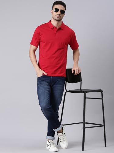Image of Classic Polo Men's Half Sleeve Polo Neck Authentic Fit Solid Cotton T-Shirt