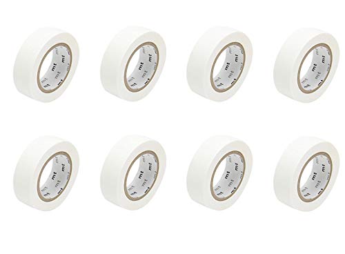 Image of Stone Marketing mt Washi Masking Tape 15mm Matte White - Set of 8 Rolls