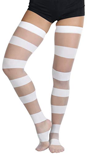 Image of ToBeInStyle Women's Vibrant Horizontal Wide Striped Thigh High Stockings