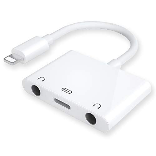 Dual 3.5mm Headphone Audio Jack Splitter Charging Adapter,3 in 1 Dual 3.5mm Headphone