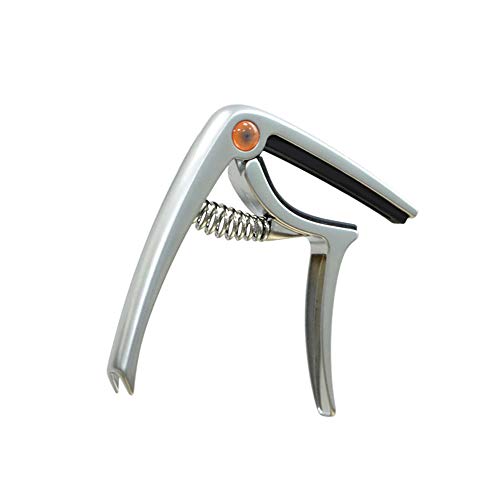 MIMIDI - Sobrancelha para ukulele (liga de alumínio, troca rápida para ukulele, uma mão e leve), cor prateada