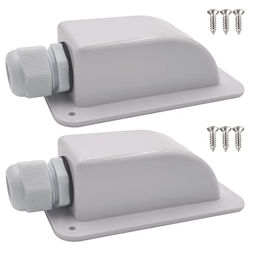 Gebildet White Waterproof Solar Cable Entry Gland, Single Cable Entry Gland for All Cable Types 6mm² to 12mm² for Solar Panels on RV Camper Van Travel Trailer Boat Cabin (Pack of 2)