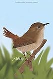  jz.birds Notizbuch A5 Zaunkönig Vogel Zeichnung 100 Seiten Schwarz&Weiß