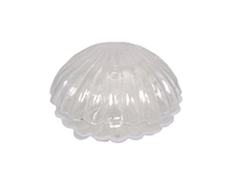 12 Medium Plastic Shell Candy Boxes Favors Clear 2.5 Inch Diameter