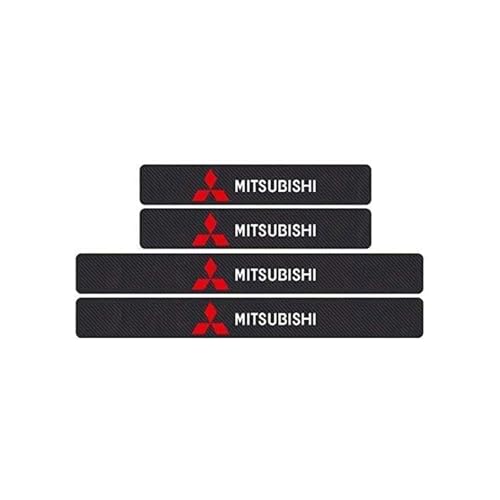 4 Piezas Pegatinas Protective de Umbral de Puerta, para Mitsubishi Outlander Pajero Montero Lancer Cross eK X Delica (D5) Decoración para estribos de Coche Anti Deslizante Desgaste Pedal Pegatinas