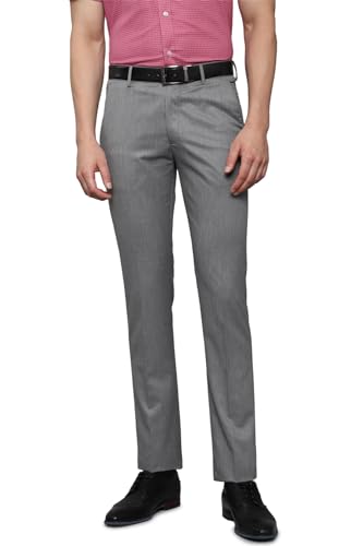 Image of Louis Philippe Men's Slim Fit Everyday Smart Wear Comfort Stretch Work Ready Solid Formal Trouser