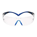 3M 50051131277286 SecureFit Safety Glass with Blue/Gray Frame, with Anti-Fog Coating, Clear (Pack of 20)