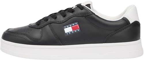 Tommy Jeans The Greenwich Leather EN0EN03006 Low Top para Mujer, Color Negro (Negro), 6 UK, Black, 39 EU