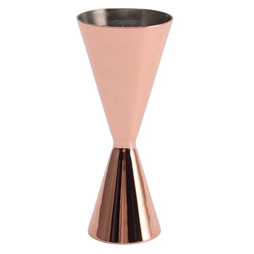 Yosoo Cocktail Double Jigger, Stainless Steel Innovative Wine Measuring Cup, for Decorative Cart Trolley or Display Cabinet, Make Cocktail Recipe (Copper Plating)