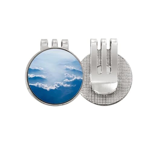 Marqueur de balle de golf magnétique bleu et blanc pour casquette