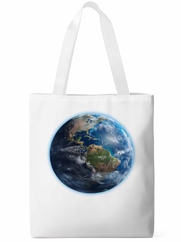 Canvas Tote Bag, Earth Day Aesthetic Canvas Tote Handbags for Women Shoulder Bag Watercolor Print