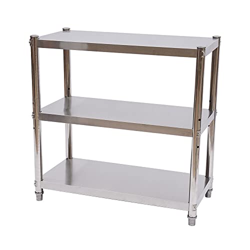 Estantes ajustables para cocina, garaje, taller, 80 x 80 x 40 cm, estante de acero inoxidable resistente para almacenamiento y nización