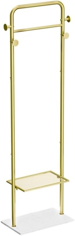 Standing Coat Hanger Metal Gold Coat Rack Entryway Corner Stand Hat Hanger With Marble Base For Clothes, Hats, Handbags