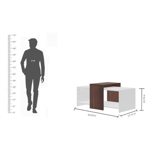 Image of Royaloak Ivan Coffee Table | Engineered Wood | Melamine Finish | Bottom Shelf | Dual Color | Modern Design | Wooden Coffee Table