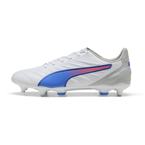 Puma Men's King PRO MxSG Football Boot, PUMA White-BLUEMAZING-Flat Light Gray, UK 9