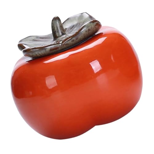 JECOMPRIS - JECOMPRIS Boîte à Thé en Céramique de Kaki Petit Format Couvercle Hermétique Couleur Kaki pour Mariage et Conservation de Thé Décoration Maison Élégante