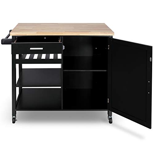 image for BELLEZE Kitchen Island Cart On Wheels Rolling Kitchen Cart With Storag