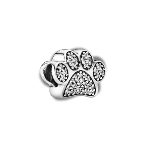 'Pandora's Sparkling Paw Print Charm, Sterling Silver