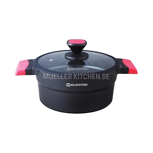 Müller Kitchen - Olla (Aluminio fundido a presión, Revestimiento antiadherente, Inducción, Tecnología alemana) (24cm - 4,5L)