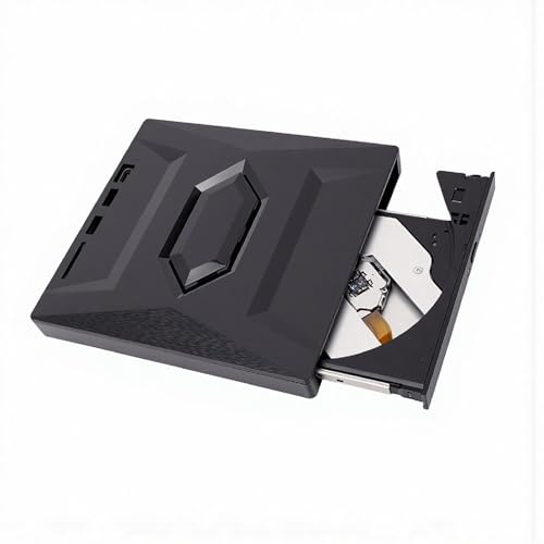 Asixxsix Unidad Externa, USB 3.0 Tipo C Unidad de DVD Externa Portátil Grabadora de CD con Lector de Tarjetas SD Concentrador USB para Computadora Portátil, PC de Escritorio, Mac