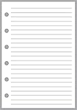 Pocket-Plus Size Notes Insert with Simple Lines Spaced 1/4", Sized and Punched with 6 Holes for Pock