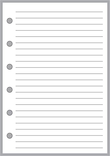 Pocket-Plus Size Notes Insert With Simple Lines Spaced 1/4", Sized And Punched With 6 Holes For Pocket-Plus Size Notebooks. #TOP27