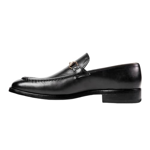Mens Loafers Dress Shoes | Genuine Leather Classic Horsebit Design Comfortable Rubber Sole Men's Loafers & Slip-Ons4