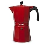 Capacidad: 300 ml; 6 tazas IBILI - Cafetera express Bahia Roja 6 tazas, 300 ml, Aluminio