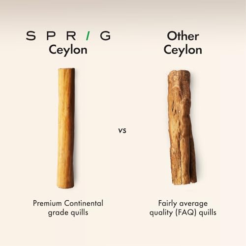 Image of Sprig Ceylon Cinnamon Sticks (Dalchini) 100g | Expensive But Authentic | Continental Grade Quills | Premium Sri Lankan Cinnamon for Tea, Desserts, Biriyani, Pulao, Curries & Baking | Good for Weight Loss & Reducing BP | Great Taste 2026 3 Star Winner