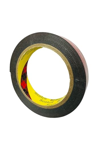Aayans VHB Double-Sided Mounting Foam Tape, 3mm Thick, Black, Permanent Bonding for Metal and Plastic (6 mm x 3 meters)