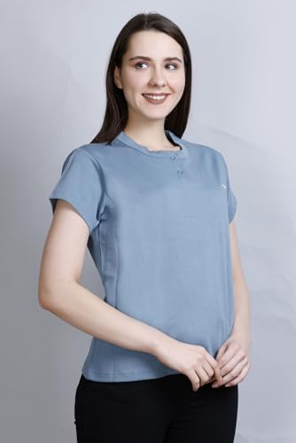 Image of CUPID Women Comfortable Cotton Round Neck Half Sleeve Casual T-Shirt, Sleep, Night, Yoga, Daily Gym n Lounge Wear Short Tee /Top for Girls