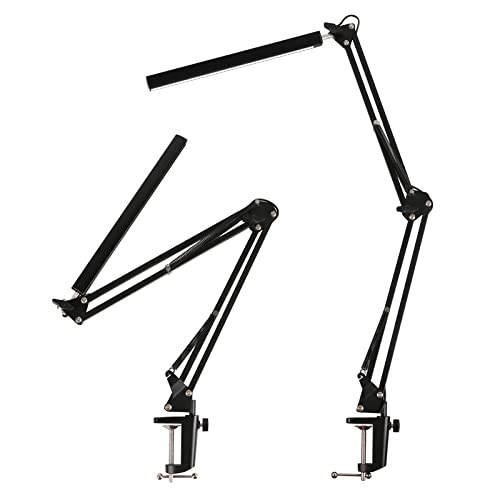 Ejoyous Lampada da Scrivania a LED con Morsetto Lampada da Scrivania con Braccio Oscillante in Metallo da Lettura USB a Braccio Lungo Pieghevole Illuminazione Morbida per la Cura degli Occhi per (#1)