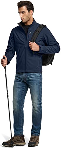 Image of TSLA Men's Full-Zip Softshell Winter Jacket, Waterproof Fleece Lined Athletic Jacket, Outdoor Sport Windproof Jackets